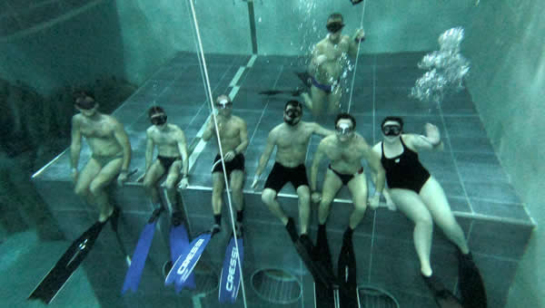 allievi dei corsi di apnea a Roma